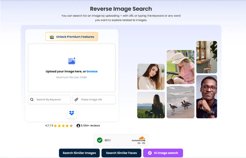 DupliChecker's reverse image search function is presented to you