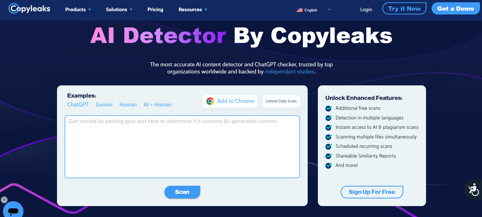 CopyLeaks AI detector