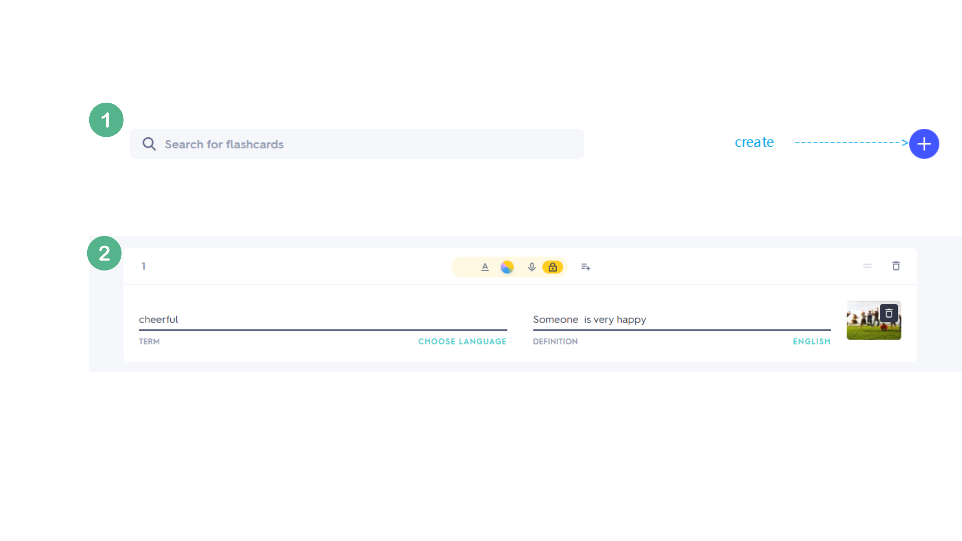 Quizlet create cards