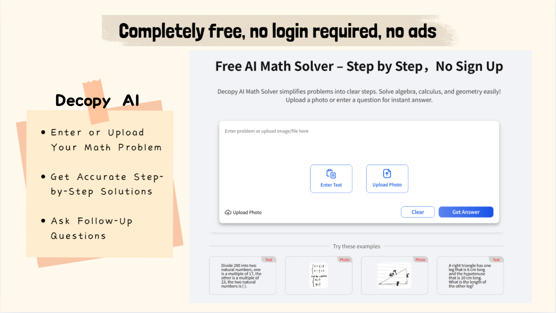 Decopy AI Math Solver usage guide