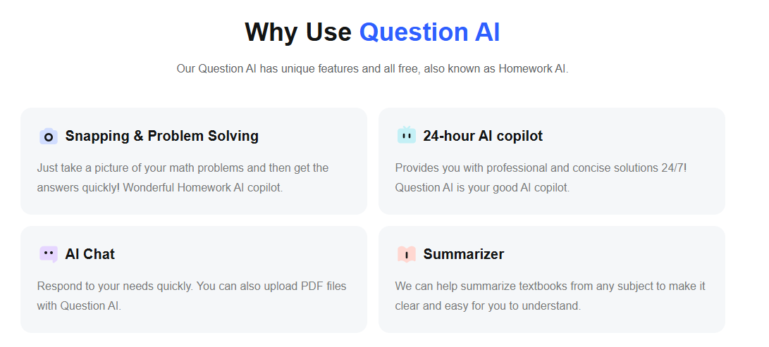 question ai key features