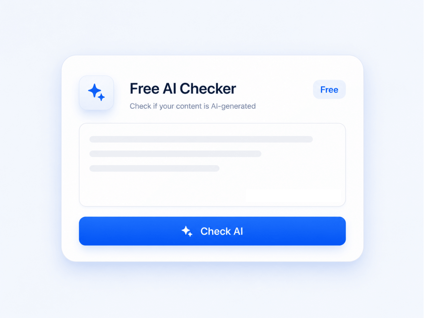 Free AI checker interface for quick AI text detection online