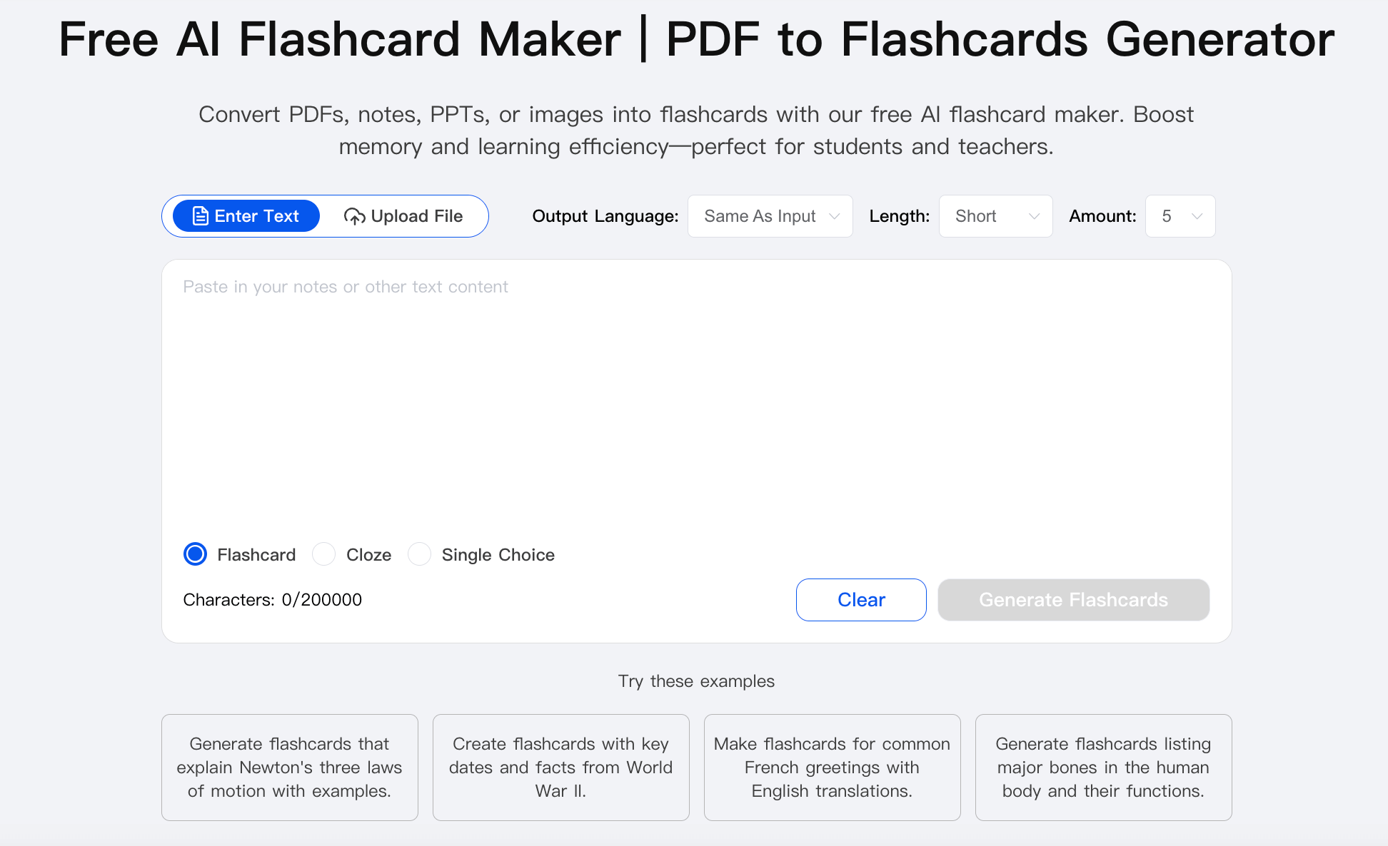 Step-by-Step Guide to Using the AI Flashcard Maker