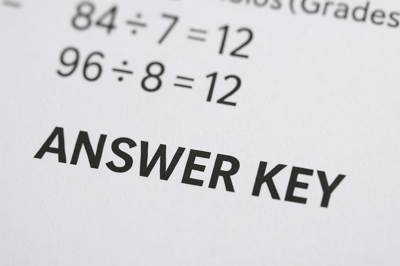 Division Worksheets with Answer Keys