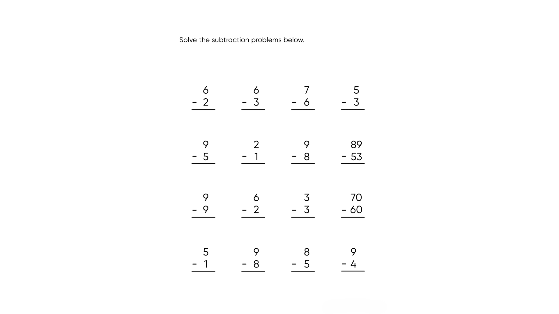 What Are Subtraction Worksheets?