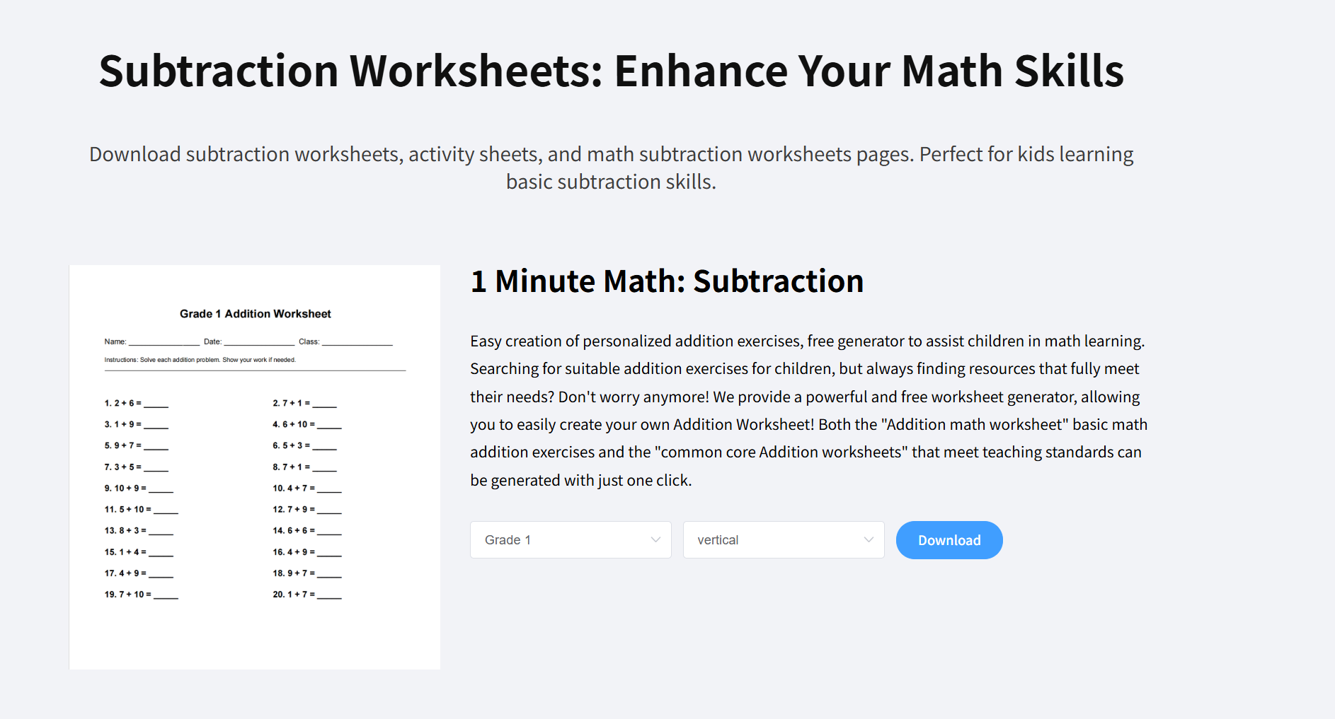 How to Use These Subtraction Worksheets?