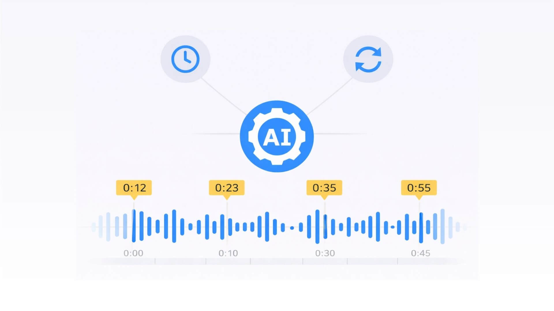 Timestamps precisos em áudio para texto