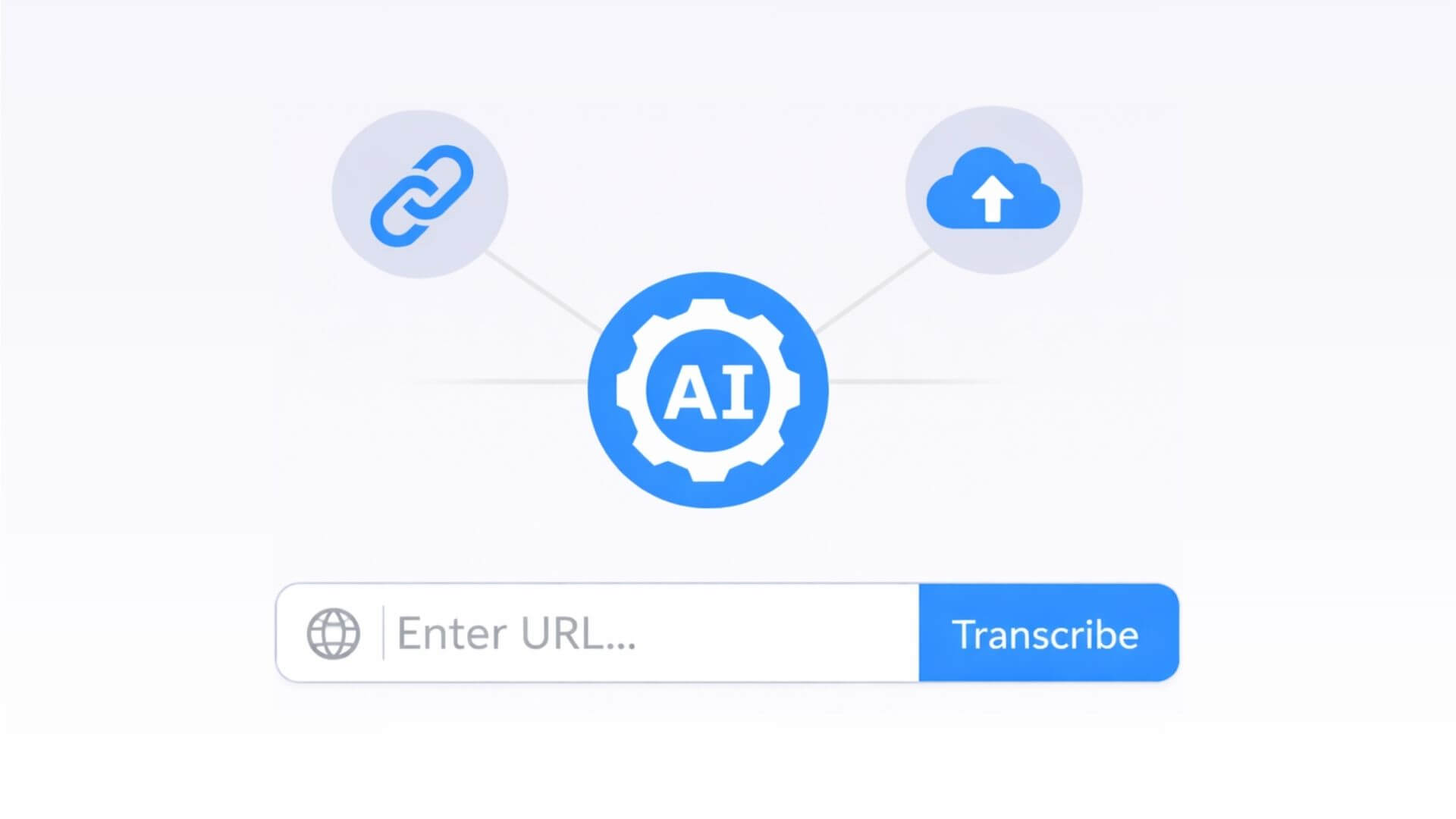 Importação por URL de áudio para texto com IA