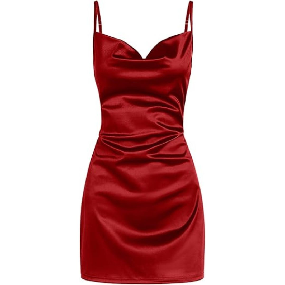 Decopy AI - Red evening dress