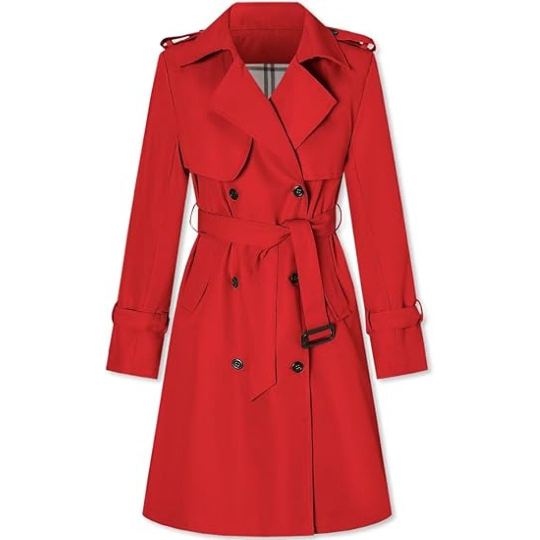 Decopy AI - Red trench coat