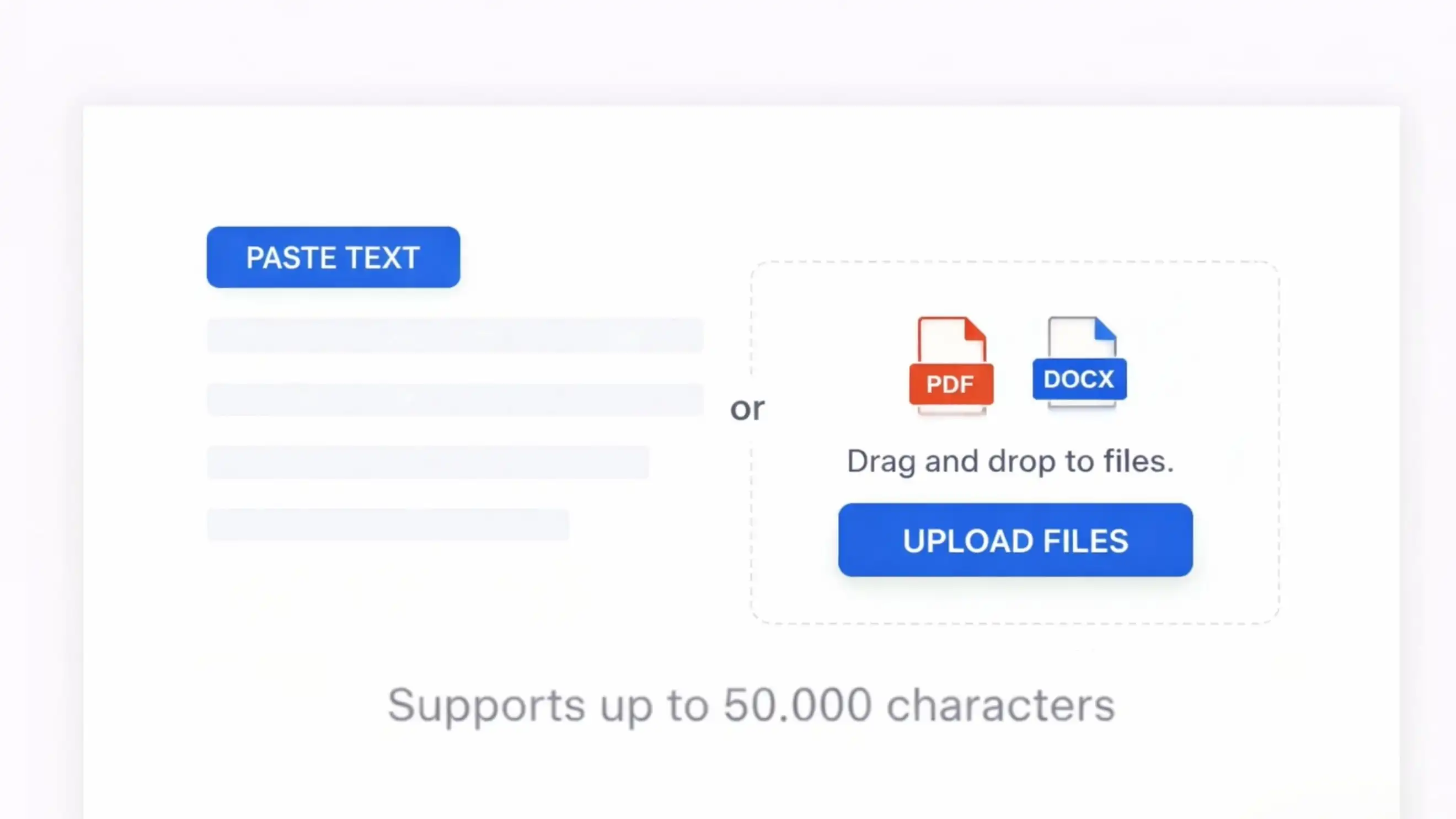 Humaniseur de documents pour importer des fichiers PDF, DOC, DOCX et TXT de 50 000 caractères