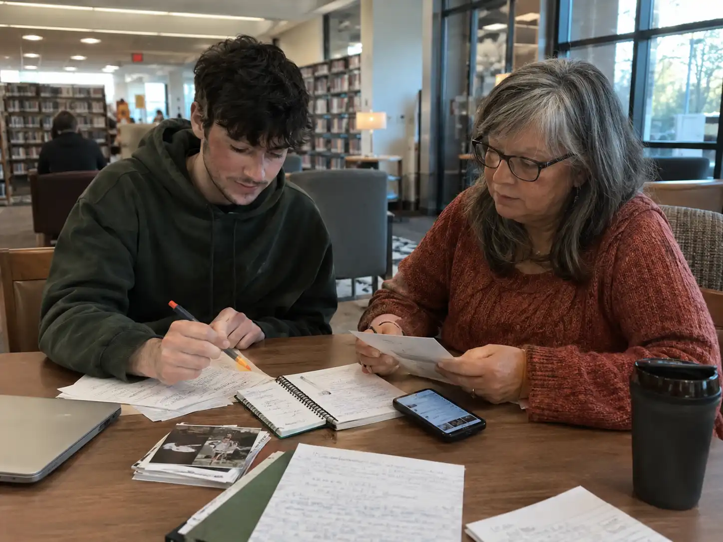 Researchers organizing saved Instagram videos and reviewing information in a collaborative workspace