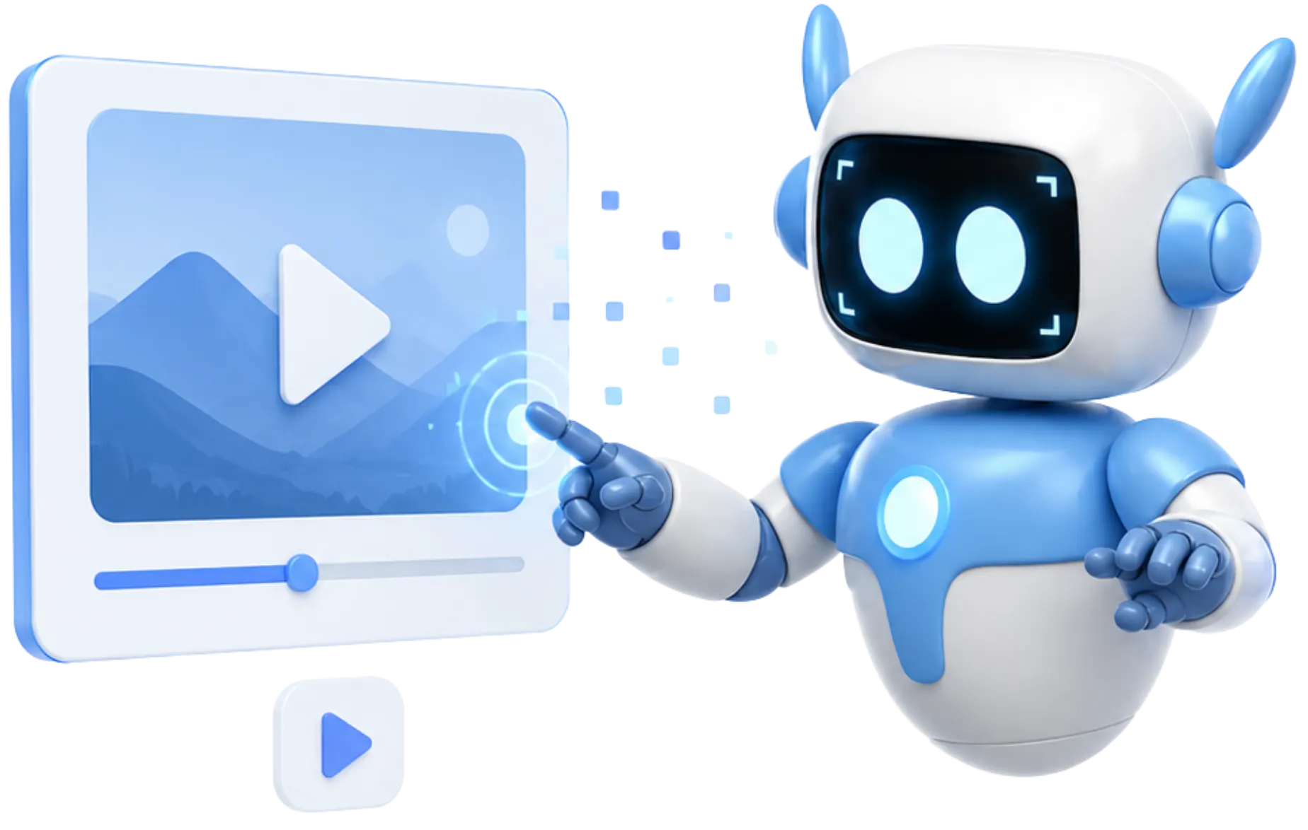 Roboter zeigt die Umwandlung von MP4 in MP3