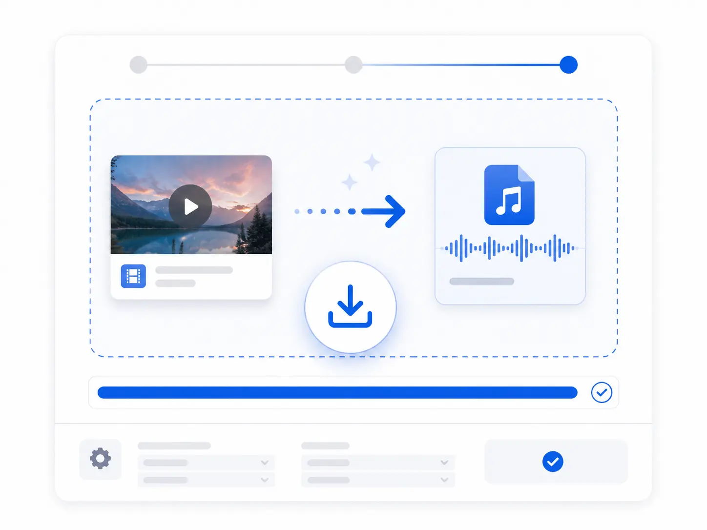 MP4-zu-MP3-Konvertierungsoberfläche mit Download der fertigen Audiodatei