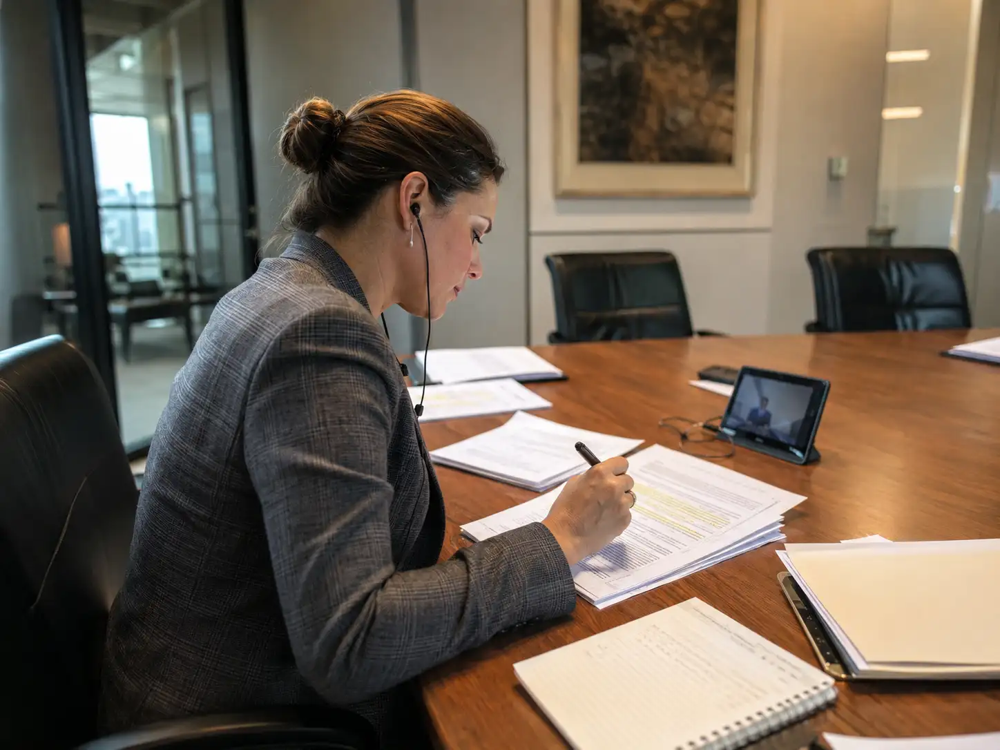 Compliance-Beauftragter prüft Transkript und markierte Dokumente