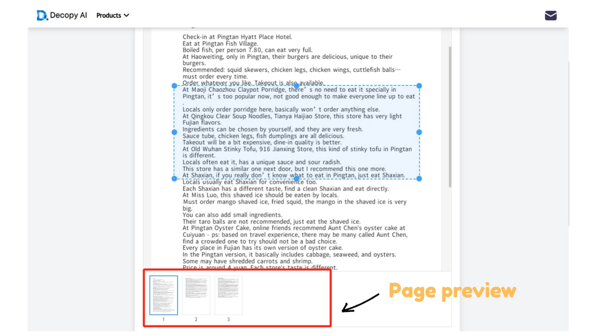 Page-by-Page Preview and Cropping