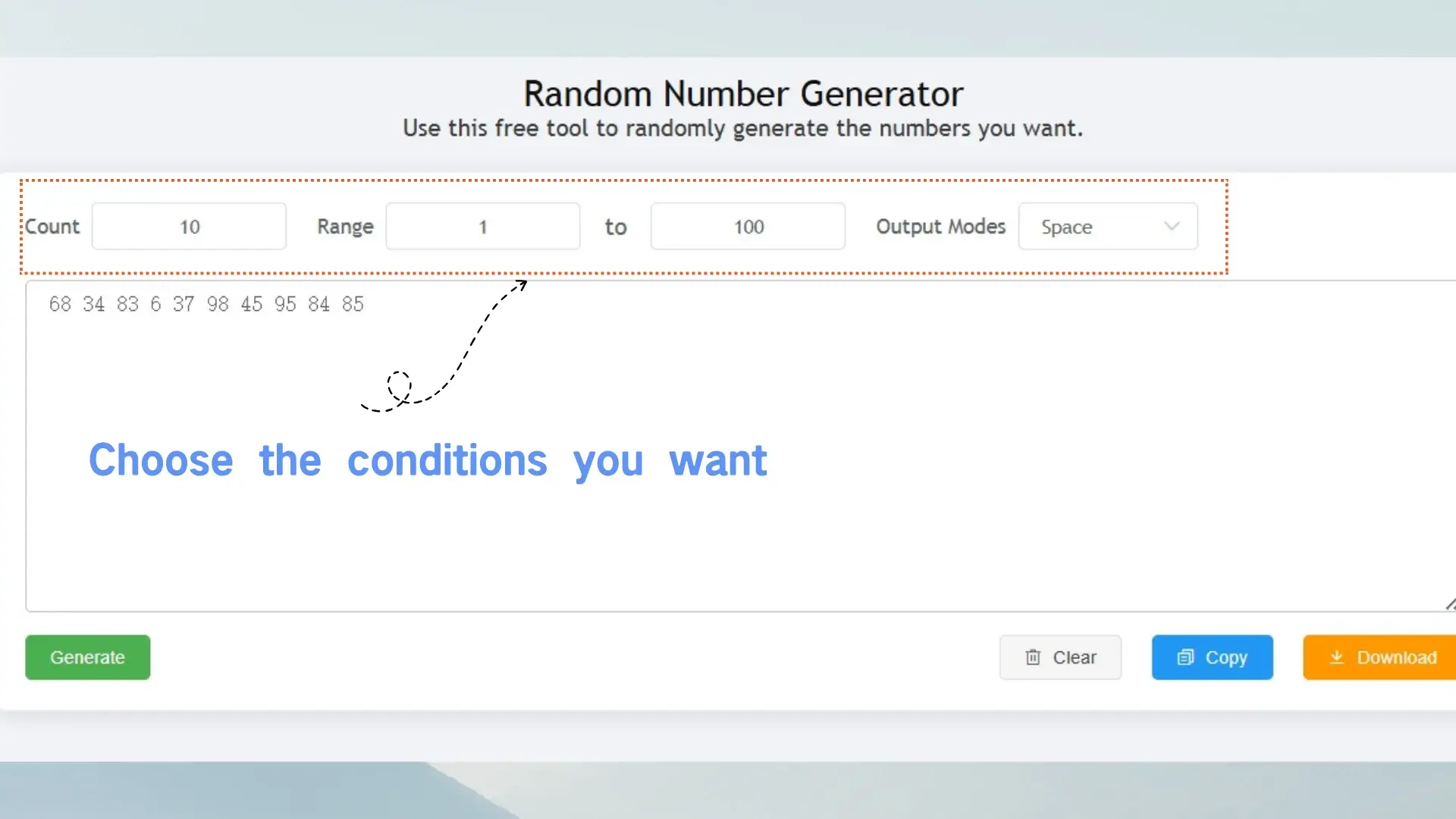 Input conditions