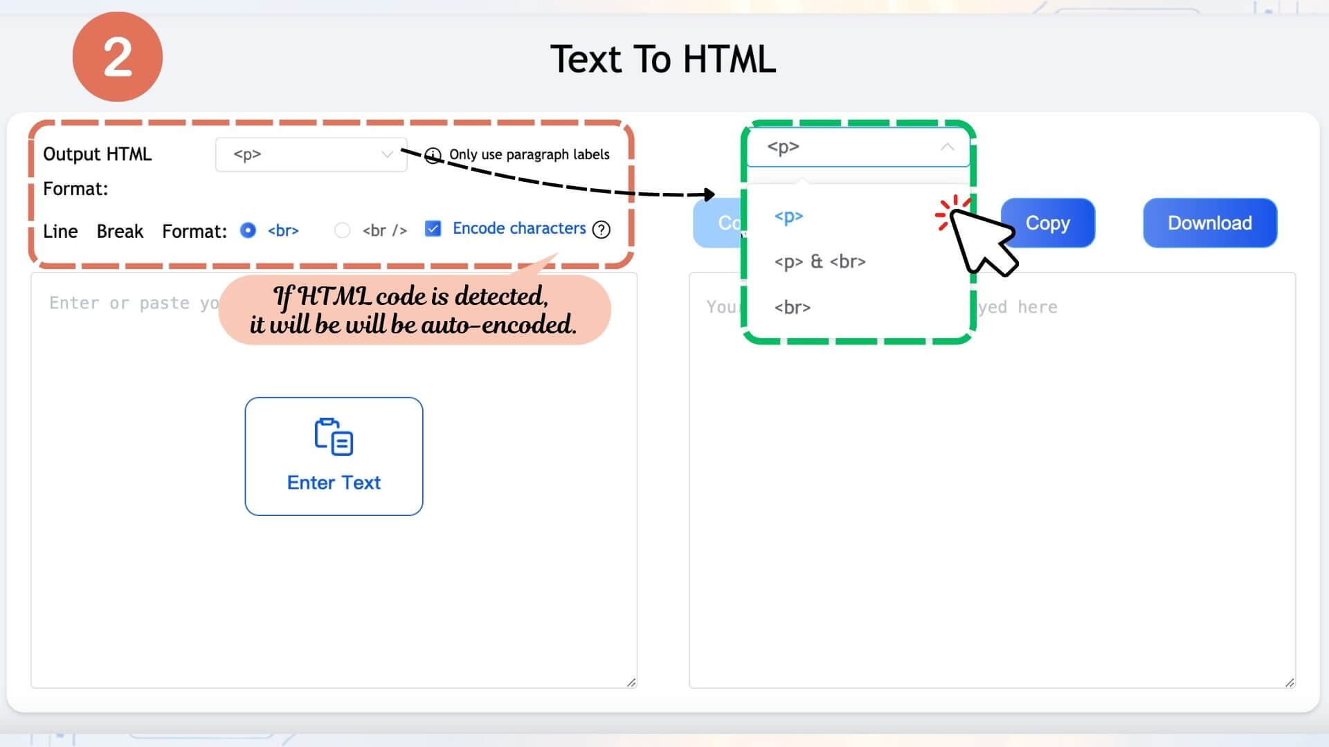 Choose the output format