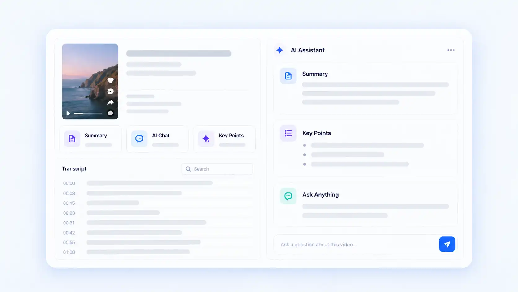 TikTok video and transcript interface showing spoken content in text for easier review and comparison