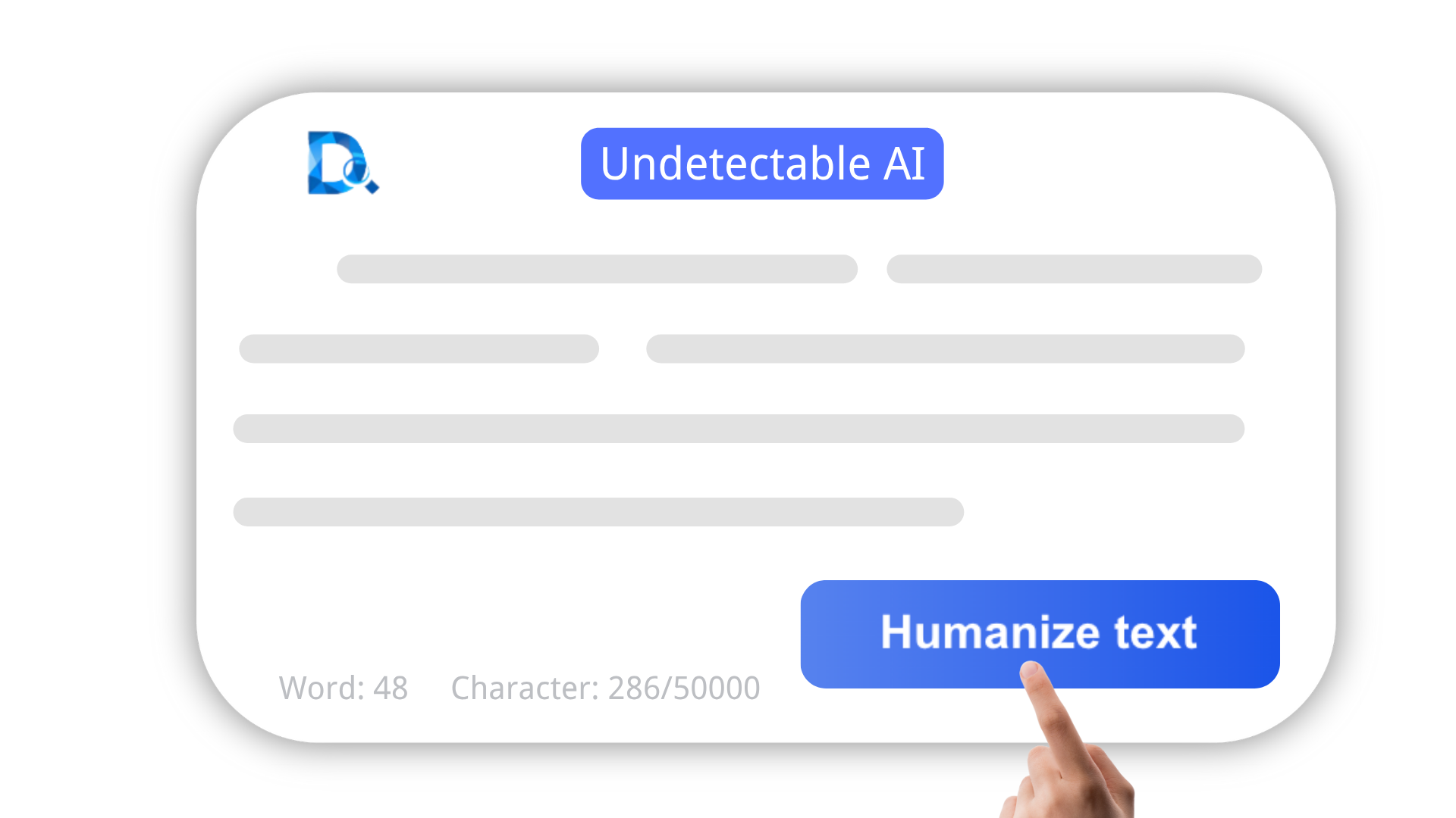 Decopy AI Indetectável - Clique no botão 'Humanizar Texto'