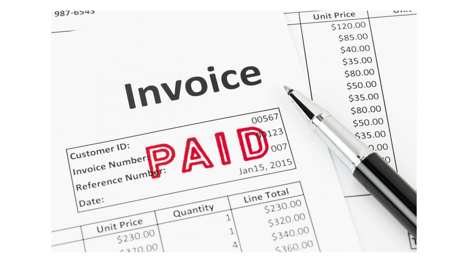 For Invoices and Receipts