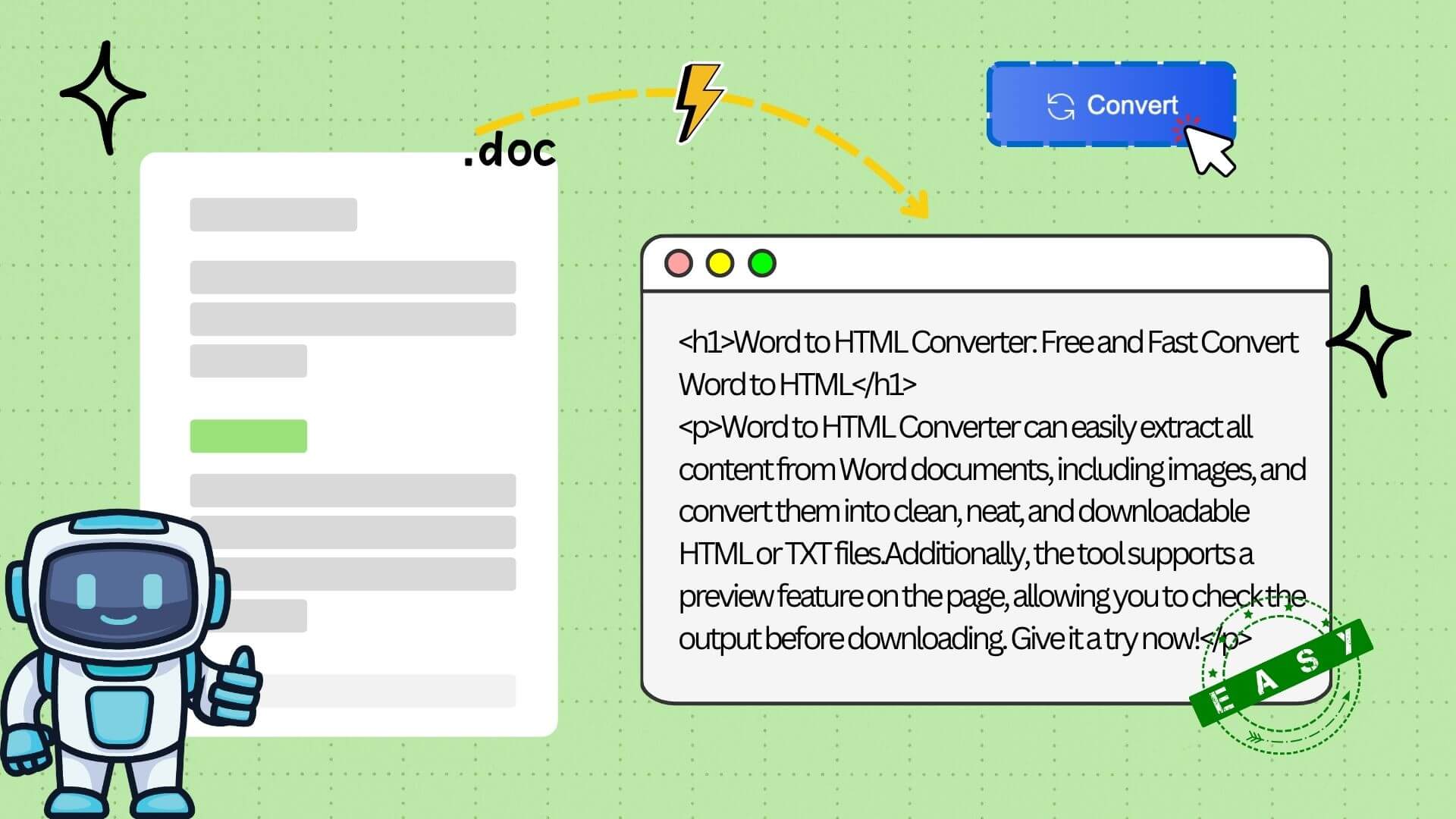 feature of Word to HTML