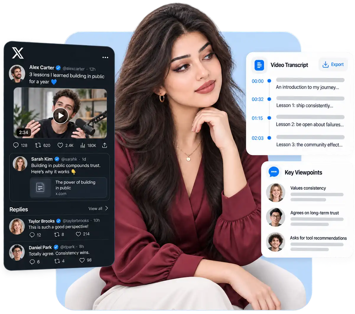 Twitter Message Border Generador de Transcripción de X (Twitter) en Línea Gratis