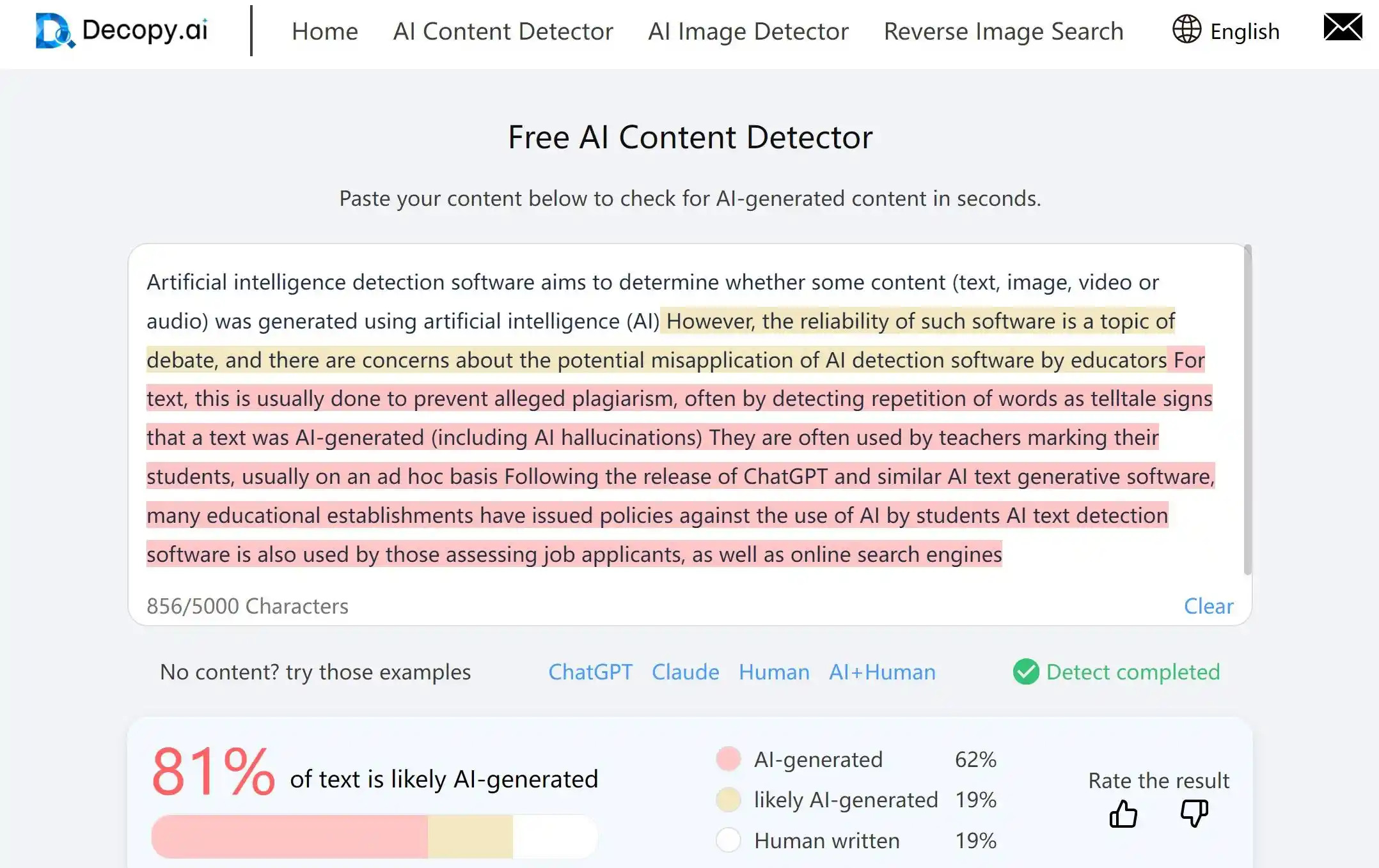 Decopy AI - AI Content Detector